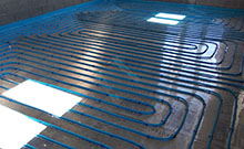 Instalación suelo radiante en ejecucción